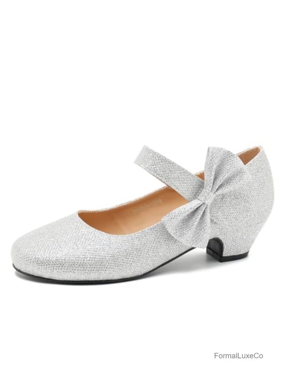Synthetic Low Block Heel Bow Ankle Strap D'Orsay Dress Pumps Wedding